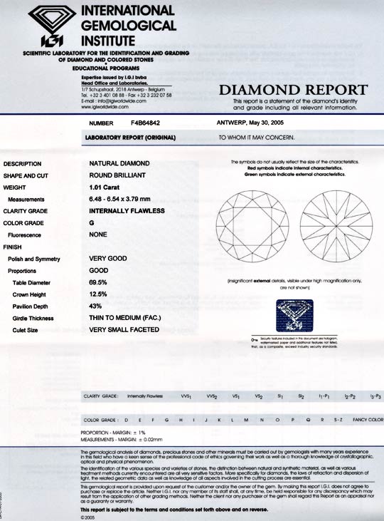 Foto 9 - Diamant IGI!!! 1,01ct Lupenrein Top Wesselton G Diamond, D5536