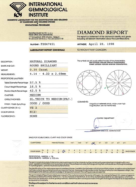 Foto 9 - Diamant 0,30 Wesselton Weiss VS2 Brillant IGI Gutachten, D6233