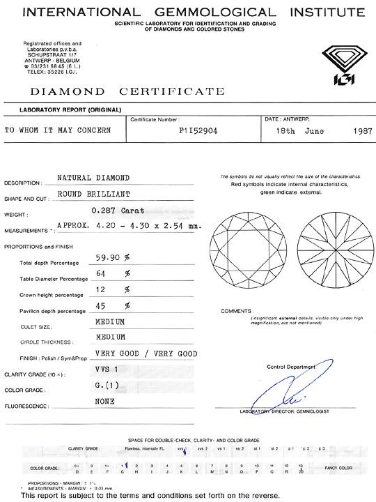 Foto 9 - Diamant 0,287 Brillant IGI Expertise Top Wesselton VVS1, D6301