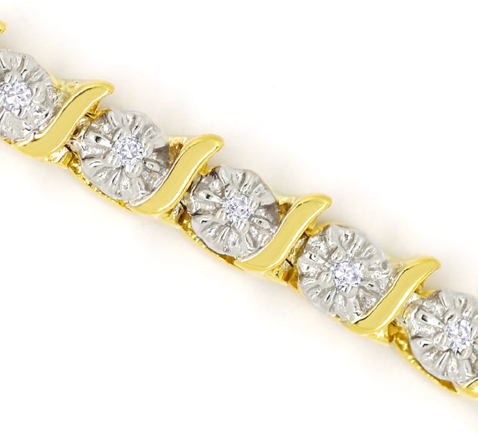 Foto 2 - Graziöses Tennisarmband mit 45 Diamanten in 14K Gold, S2225