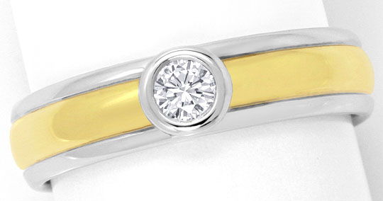 Foto 2 - Brillant-Ring 0,125ct Top Wesselton Gelbgold-Weißgold, S4650