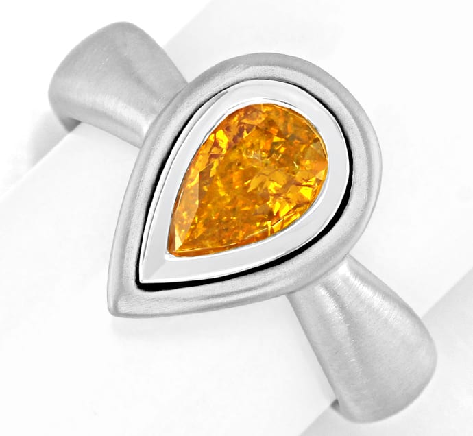 Foto 2 - Ring Fancy Intense Orange Tropfen Diamant HRD, S4958