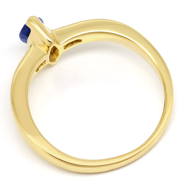 Foto 3 - Formschöner Goldring mit Brillanten und Blauen Saphiren, S9113